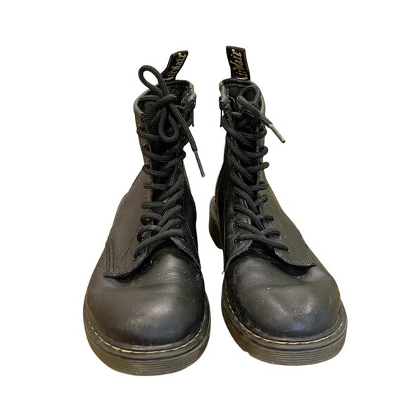 DR. MARTENS $75 Junior 1460 Softy T Leather Lace Up Boots Black Size 4 Kids - Picture 3 of 10